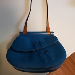 Ralph Lauren hard sided leather bag with magnetic